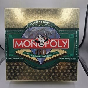 Monopoly 60th Anniversary Edition Board Game - Gold and Green Complete